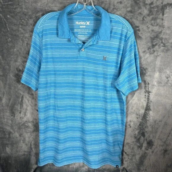 Hurley Shirt Men's Polo Blue Size Medium - Picture 1 of 10